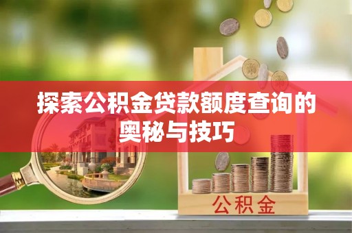 天门探索公积金贷款额度查询的奥秘与技巧