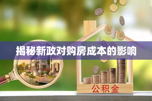 天门揭秘新政对购房成本的影响